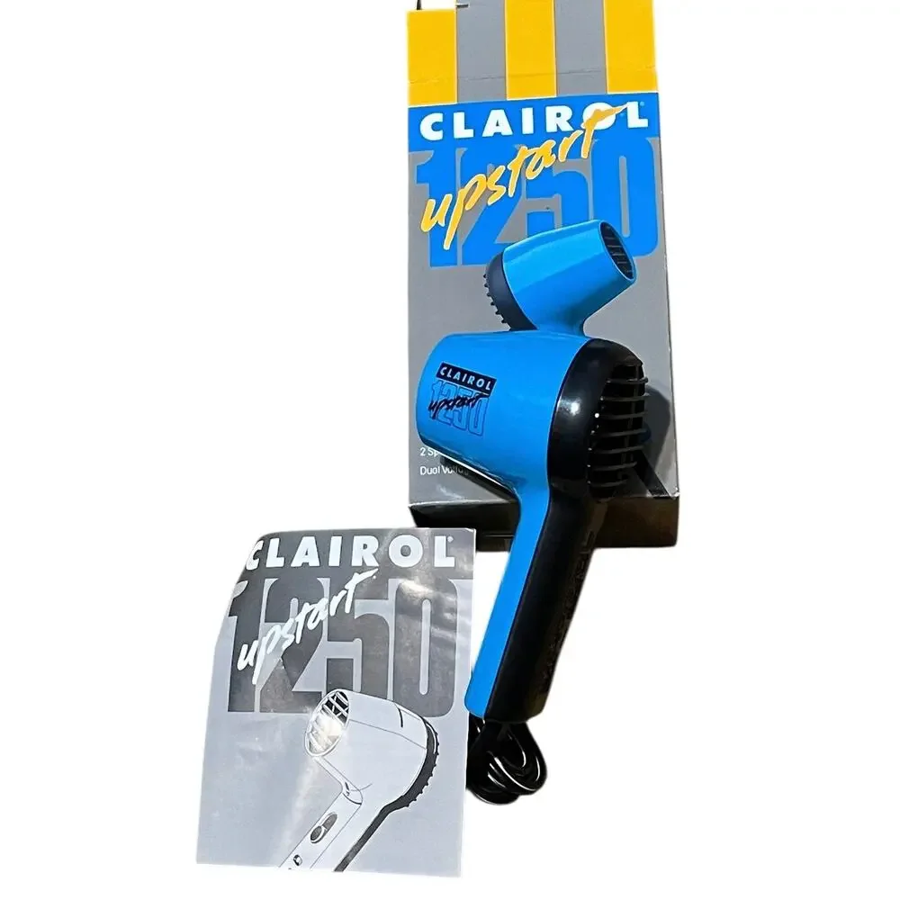 Vintage Clairol Upstart 1250 Blue & Black Collectible Travel Vanity Item NEW